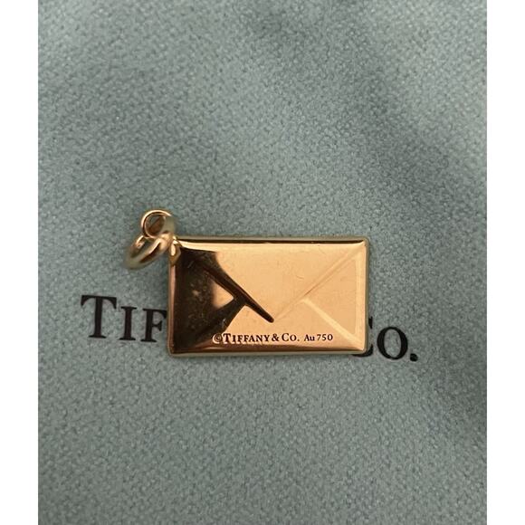Tiffany & Co. 18k Gold Diamond Envelope Address Pendant Charm Necklace Bracelet - Picture 13 of 16